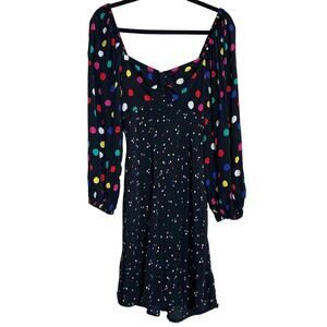 Rixo For Target Dress Black Polka Dot Balloon Sleeve Women's Sz 4